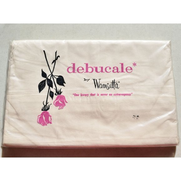 SOLD•NOS Wamsutta Debucale Full Flat Sheet 81 x 108 Double Off-White Percale Vtg - Picture 1 of 5